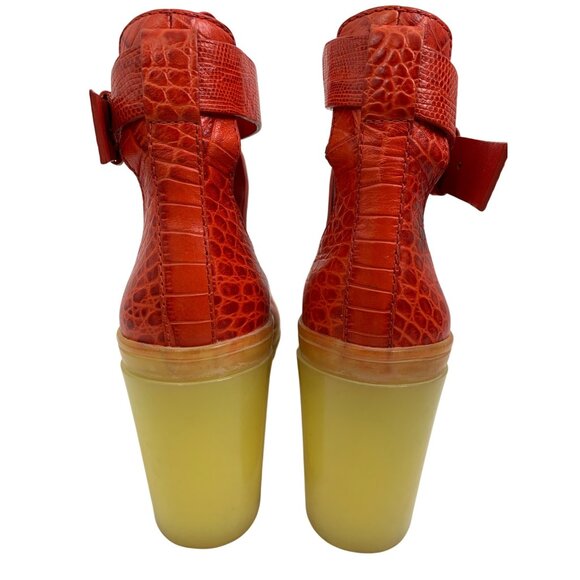 Alexander Wang Red Leather Heeled Boots Size 9.5 - Picture 9 of 10